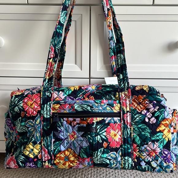 Vera Bradley Small Travel Duffel Bag Happy Blooms - Picture 3 of 14